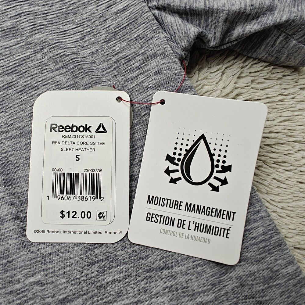 Reebok Delta Core Performance T-Shirt Men's S Golf Tennis Classic Fit Gray NWT - Picture 4 of 6